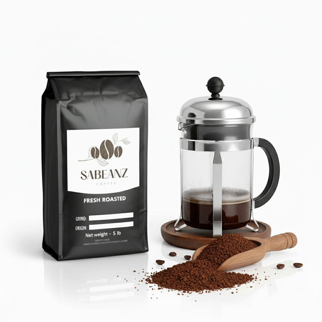 Sabeanz 5lb coarse grind with French press