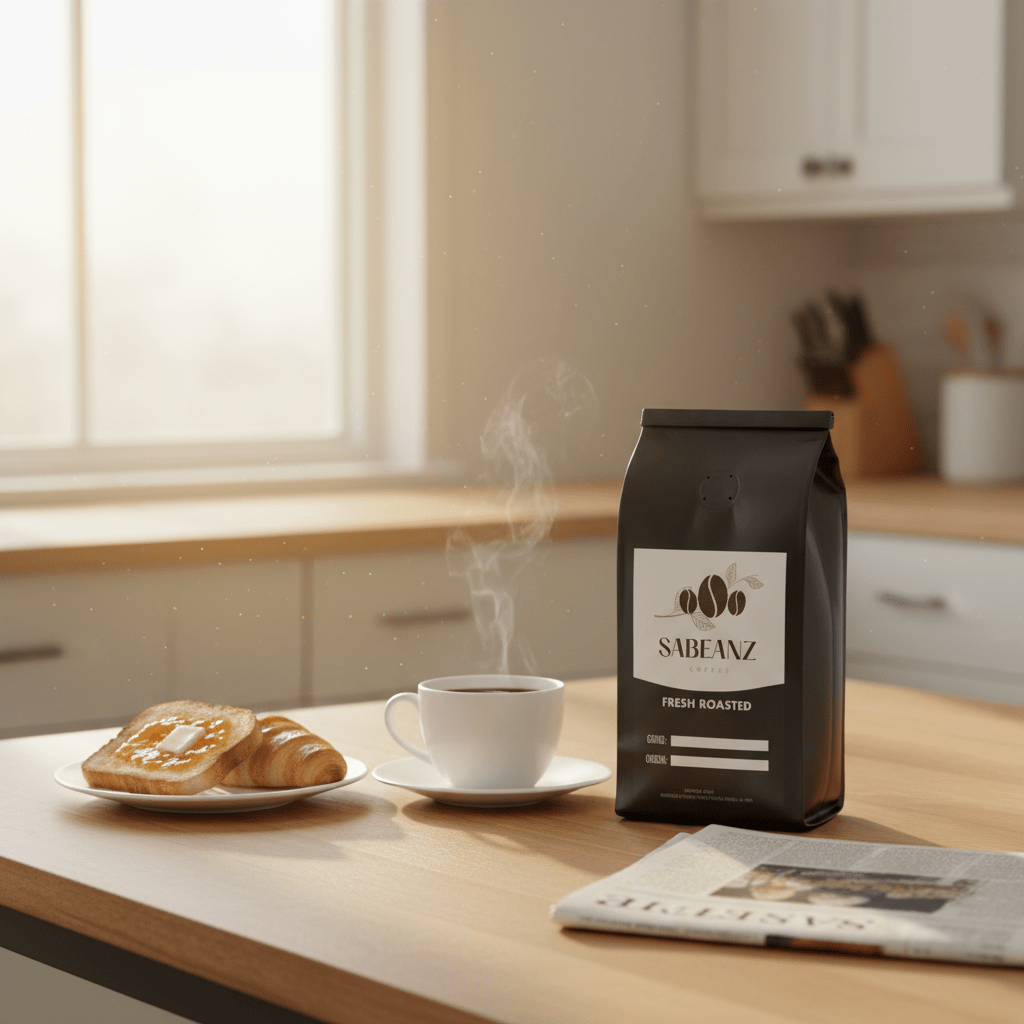 Blend Medium Roast Coffee Whole Bean - Multiple Sizes - High Caffeine Formula - Sabeanz Coffee & Tea