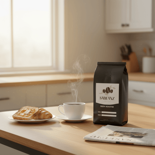 Blend Medium Roast Coffee Whole Bean - Multiple Sizes - High Caffeine Formula - Sabeanz Coffee & Tea