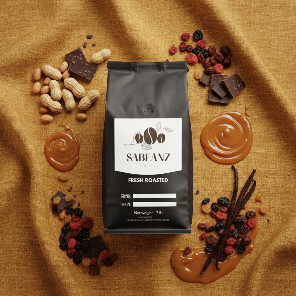 Brazil Santos: Brazil Santos Natural Medium Roast Coffee Ground/Whole Bean - Multiple Sizes - Nutty Chocolate Sweet - Sabeanz Coffee & Tea