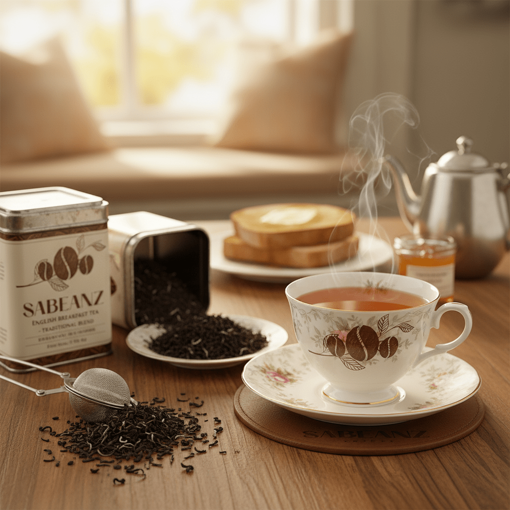 English Breakfast - Black Tea Loose Leaf - 3oz - Traditional Morning Tea - Sabeanz Coffee & Tea