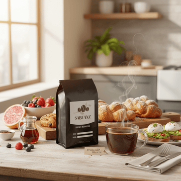 Gourmet Donut Shop: Blend Light - Medium Roast Coffee Ground/Whole Bean - Multiple Sizes - Caramel Chocolate - Sabeanz Coffee & Tea