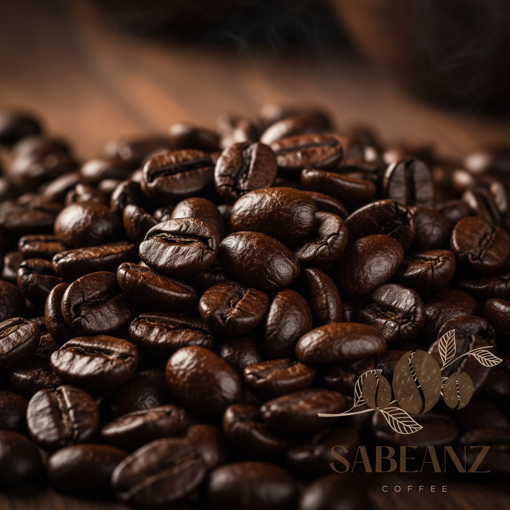 French Roast Coffee Beans Close-up