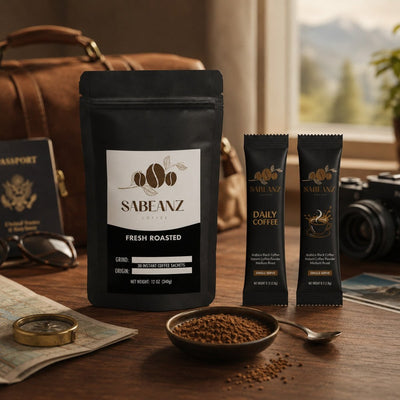 Instant Coffee: Premium Instant Coffee Single Serve - 30 Sachets - Travel Convenient - Sabeanz Coffee & Tea