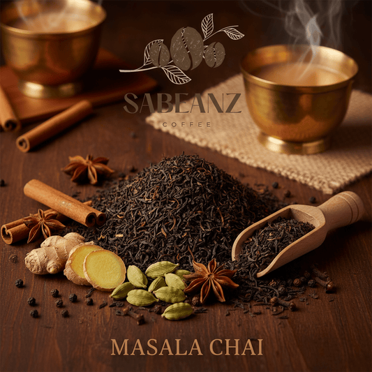 Masala Chai: Black Tea Loose Leaf - 3oz - Spiced Chai Blend - Sabeanz Coffee & Tea