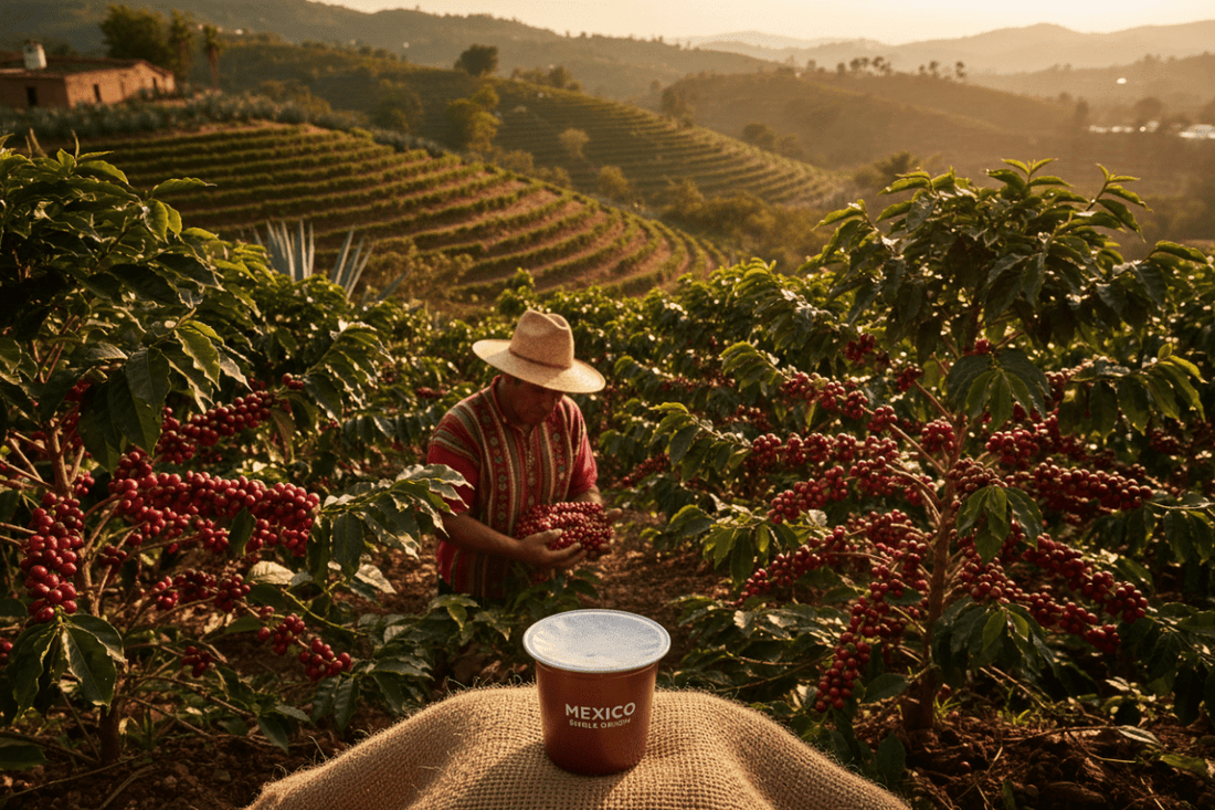 Mexico Coffee Pods: Mexico Single Origin Medium Roast Coffee Pods - 12 Pack - Chocolate Citrus Notes - Sabeanz Coffee & Tea