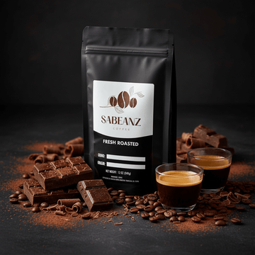 Mocha: Blend Medium Roast Coffee Ground/Whole Bean - Multiple Sizes - Chocolate Espresso Flavor - Sabeanz Coffee & Tea