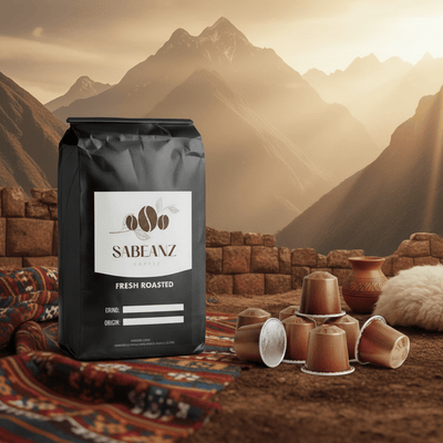 Peru Coffee Pods: Peru Fair Trade Organic Medium Roast Coffee Pods - 12 Pack - Caramel Citrus - Sabeanz Coffee & Tea