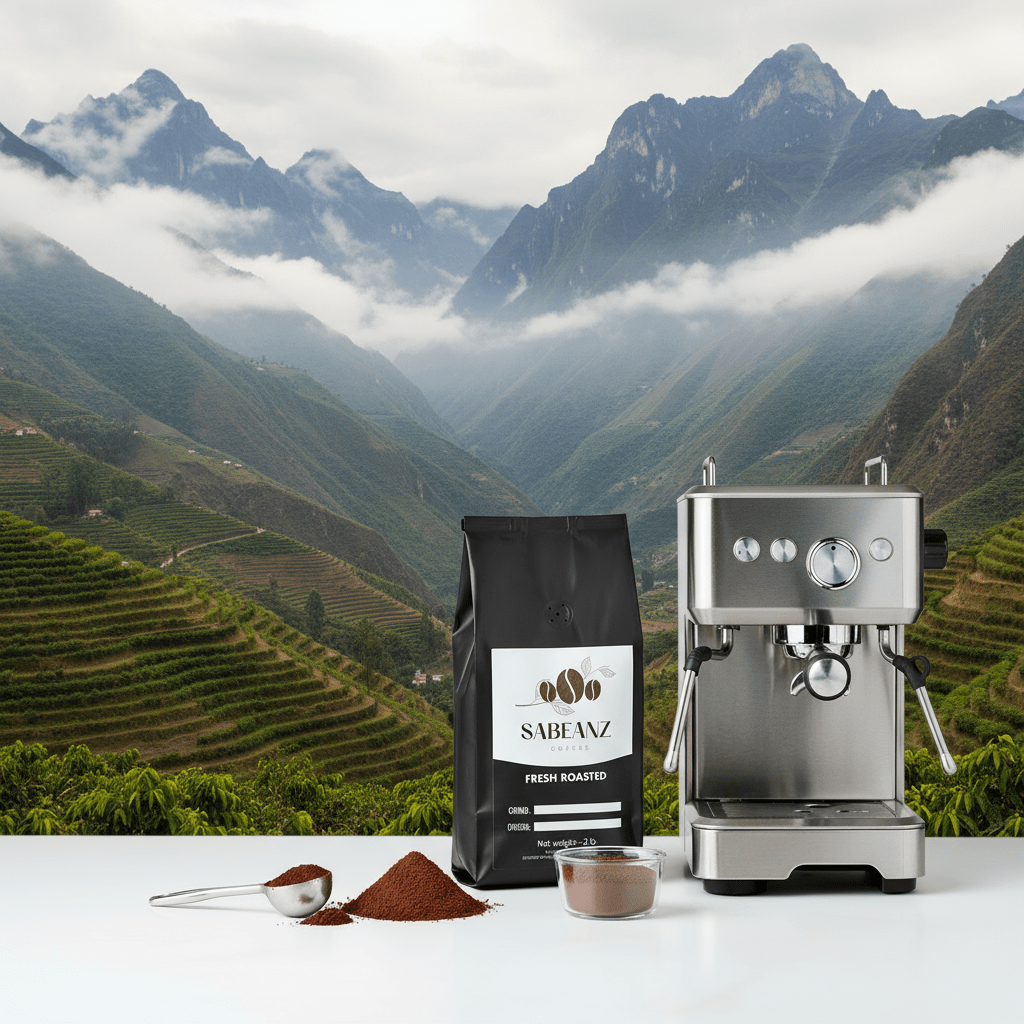 Peru Decaf Coffee: Medium Roast Coffee Ground/Whole Bean - Multiple Sizes - Caffeine - Free - Sabeanz Coffee & Tea