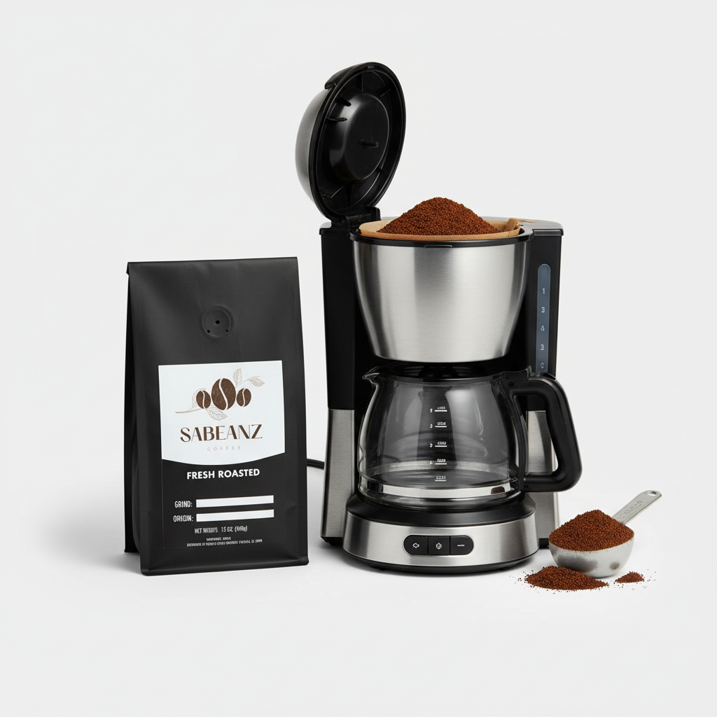 Sabeanz 12oz standard grind with drip coffee maker