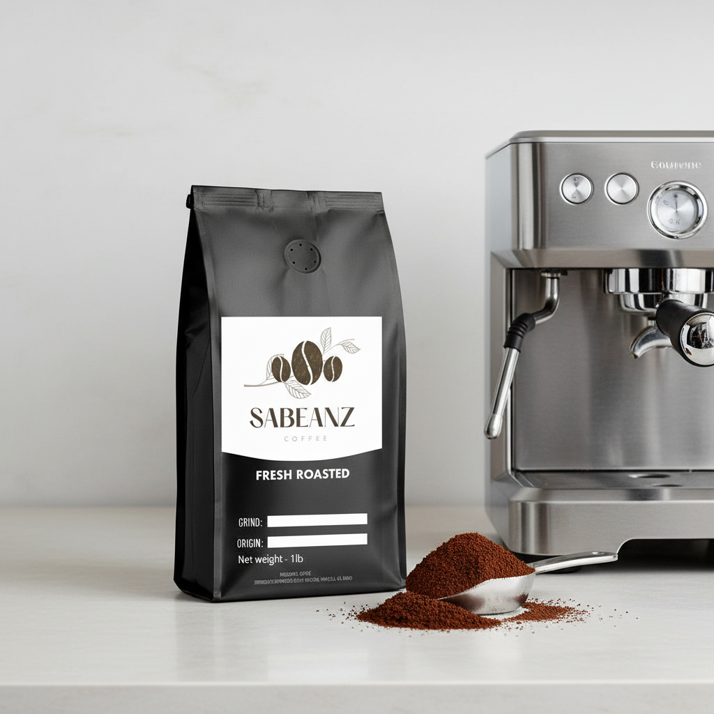 Sabeanz 1lb espresso grind with espresso machine