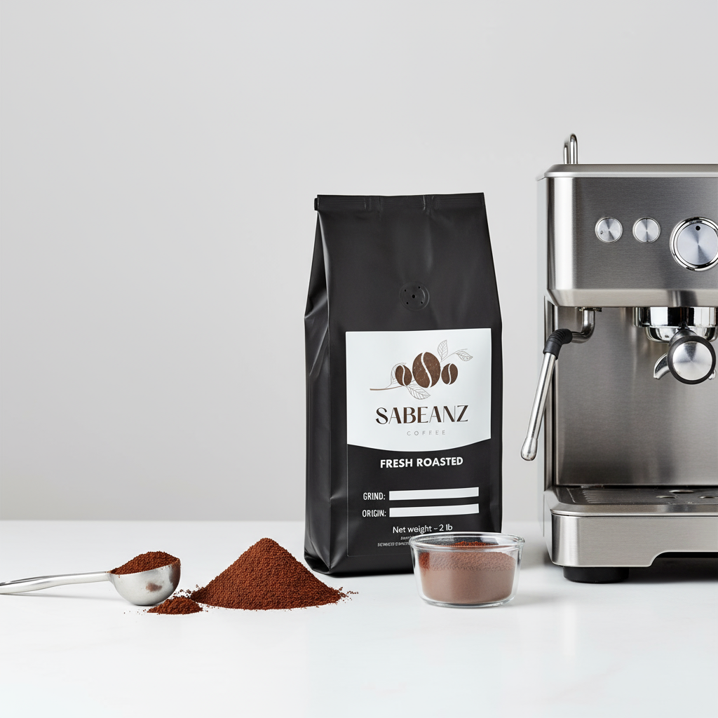 Sabeanz 2lb espresso grind with espresso machine