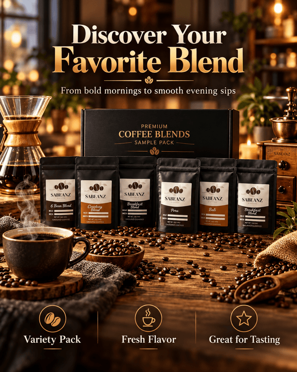 SABEANZ Premium Coffee Variety Pack – 6 Blend Coffee Sampler Gift Box - Sabeanz Coffee & Tea