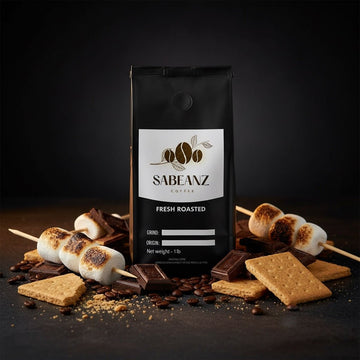 Smores: Blend Medium Roast Coffee Ground/Whole Bean - Multiple Sizes - Chocolate Marshmallow Graham - Sabeanz Coffee & Tea