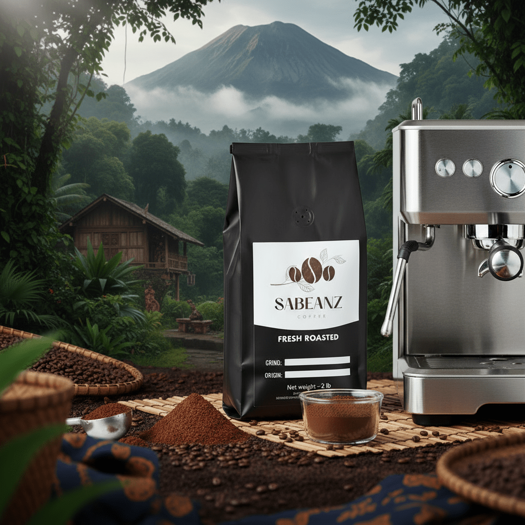 Sumatra: Wet - Hulled Medium Roast Single Origin Coffee Ground/Whole Bean - Multiple Sizes - Earthy Chocolate - Sabeanz Coffee & Tea