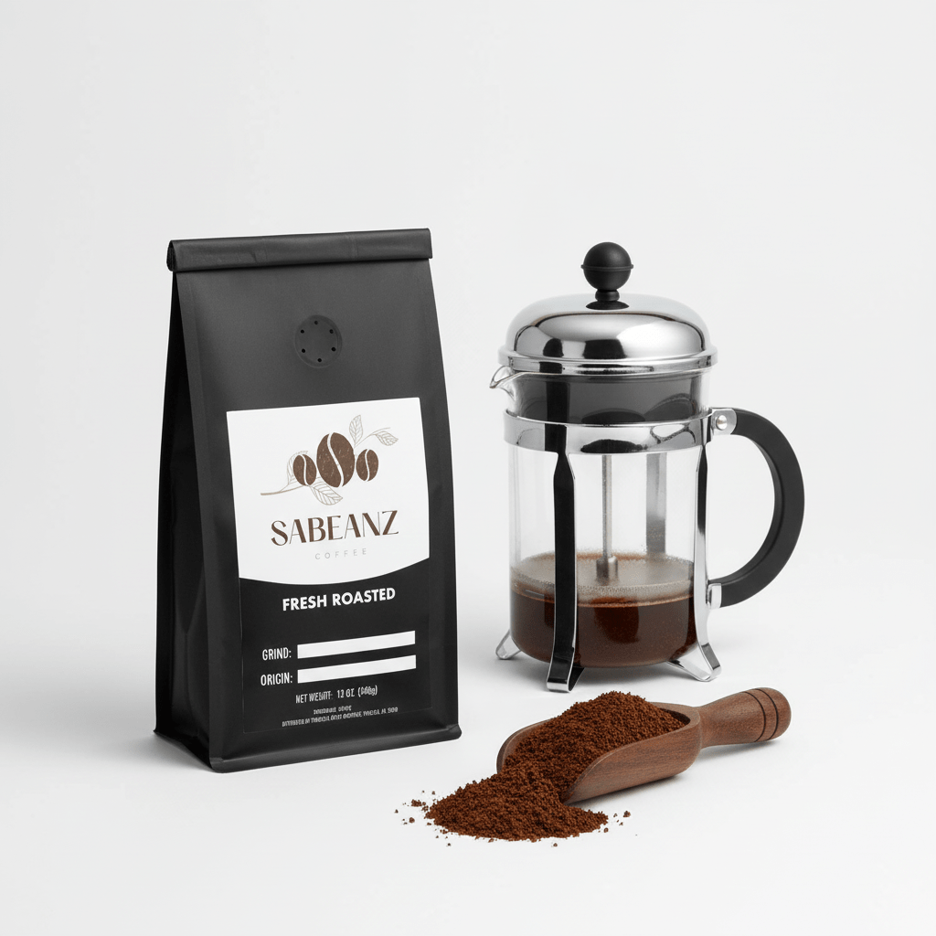 French Roast Coffee: African Single Origin Dark Roast Coffee Ground/Whole Bean - Multiple Sizes - Chocolate Notes - Sabeanz Coffee & Tea